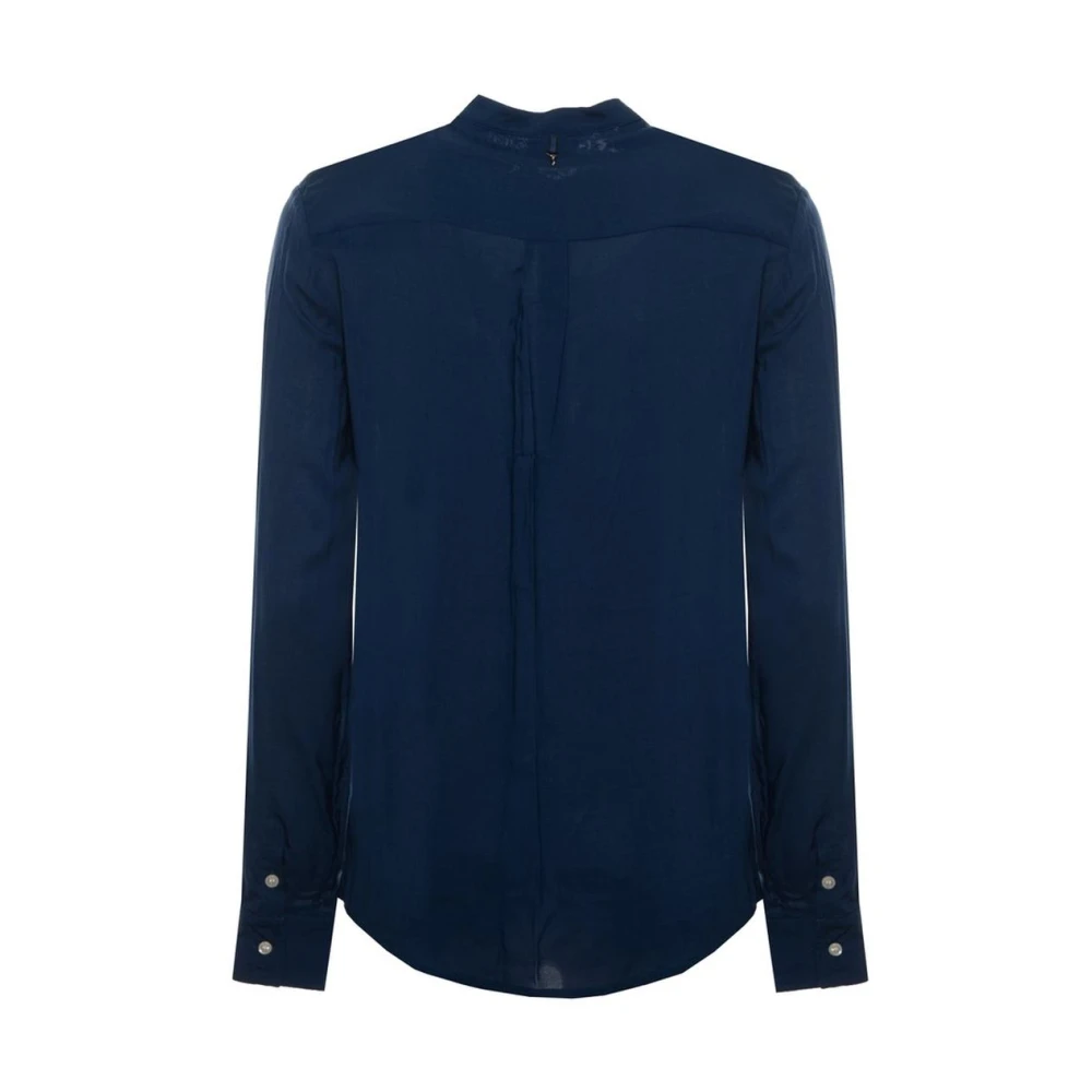 Harmont & Blaine Blauwe Mandarin kraag relaxte pasvorm Blue Dames