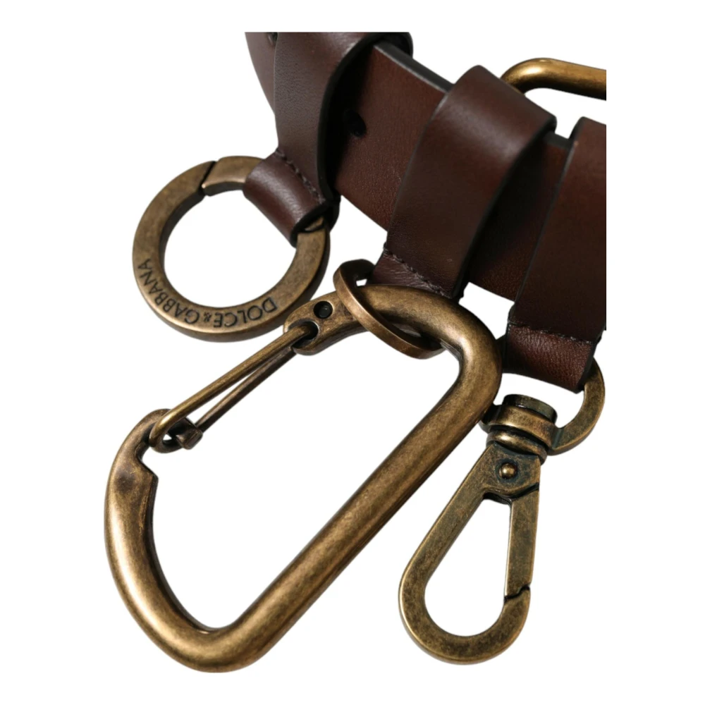 Dolce & Gabbana Gouden Gesp Leren Riem Stijlvol Brown Heren