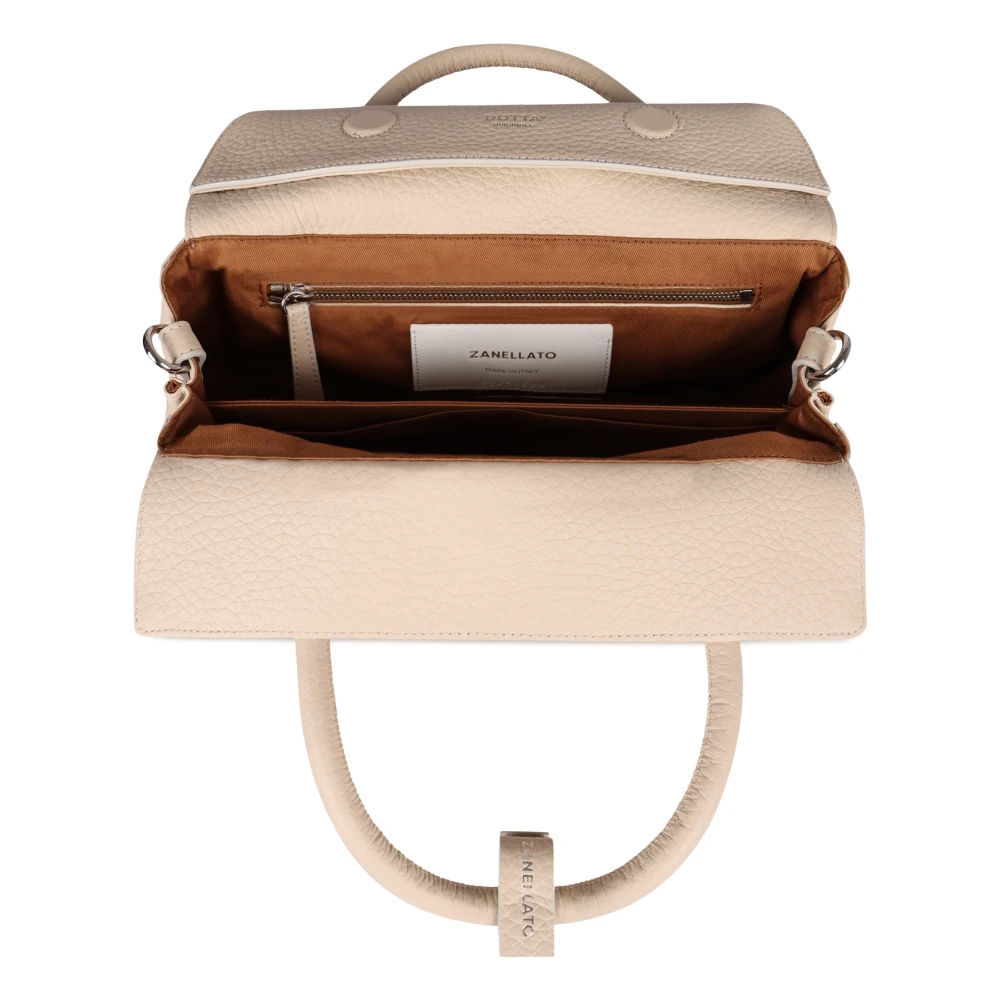 Zanellato Korrelige leren handtas met studs Beige Dames