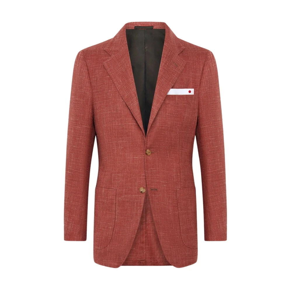 Kiton Handgemaakte Cashmere Blend Blazer Red Heren
