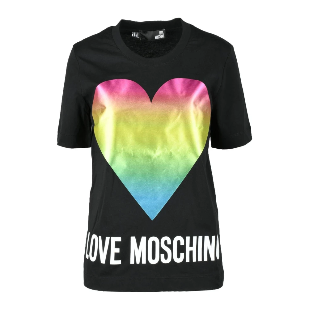 Love Moschino Katoenen T-shirt met stijlvol ontwerp Black Dames