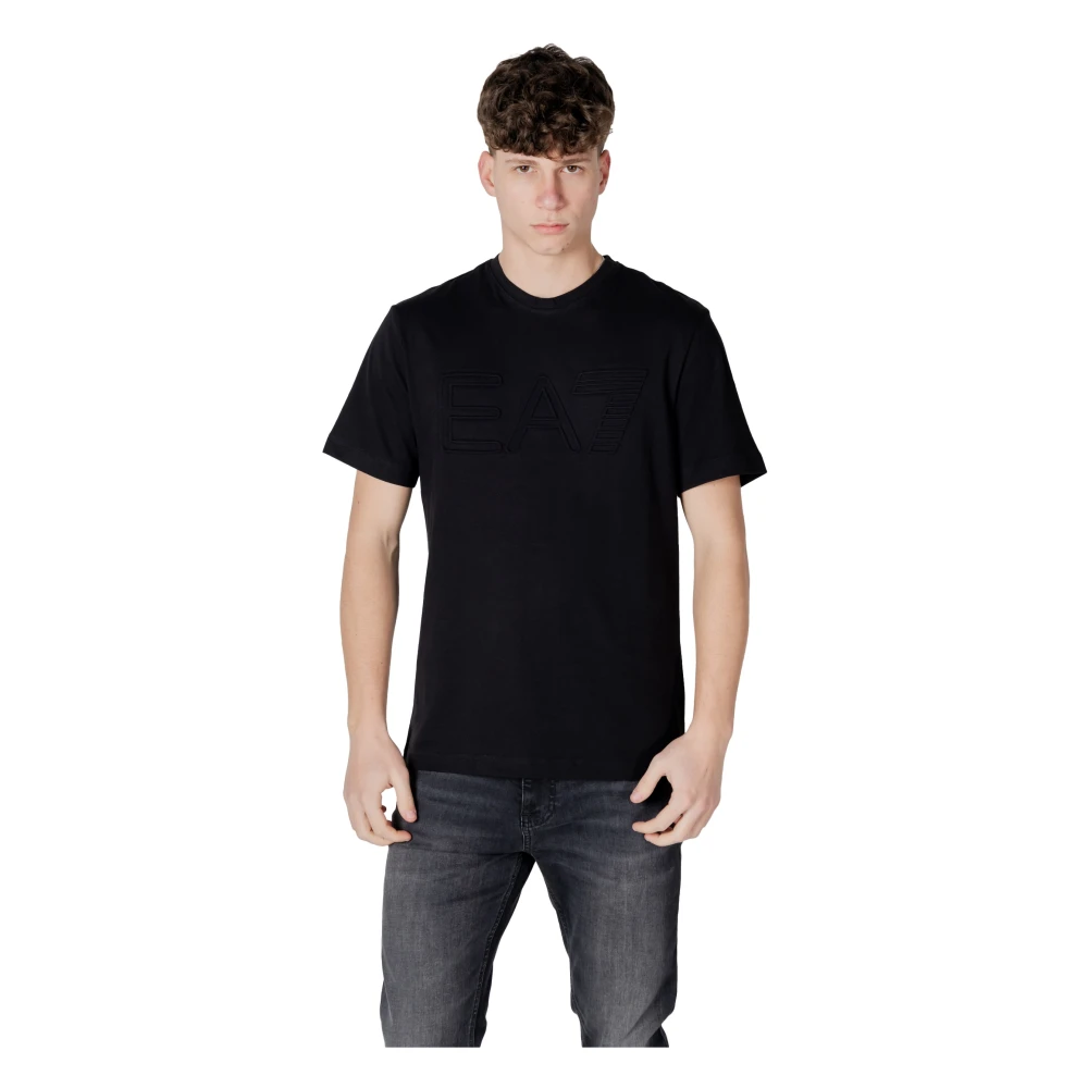Emporio Armani EA7 Katoenen T-shirt korte mouwen lente zomer Black Heren