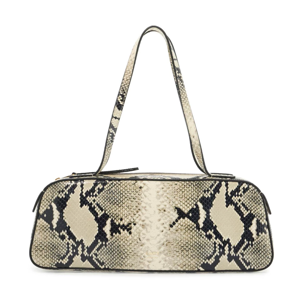 Khaite Python Leren Schoudertas Beige Dames