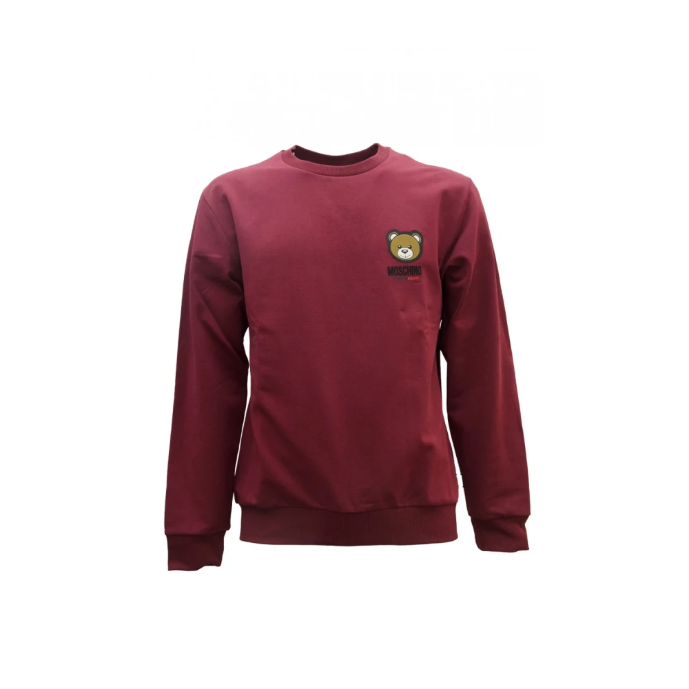 Moschino Bordeaux Katoen Elastaan Sweater V1A1788 Red Heren