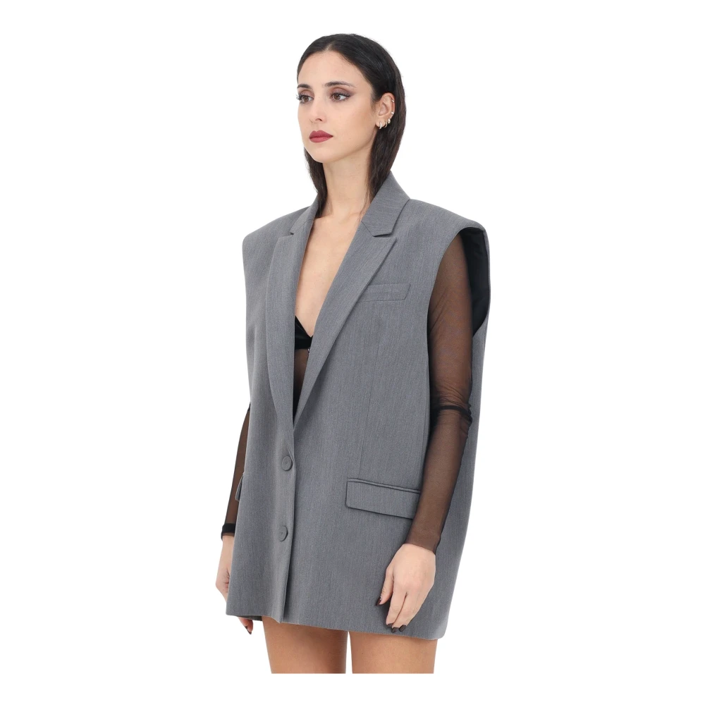 PATRIZIA PEPE Grijze Jassen Androgyn Stijl Gray Dames