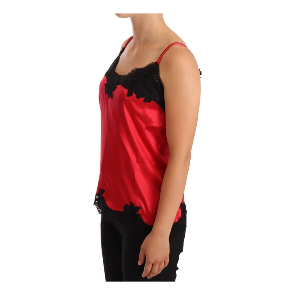 Dolce & Gabbana Rode Zijden Kant Camisole Red Dames