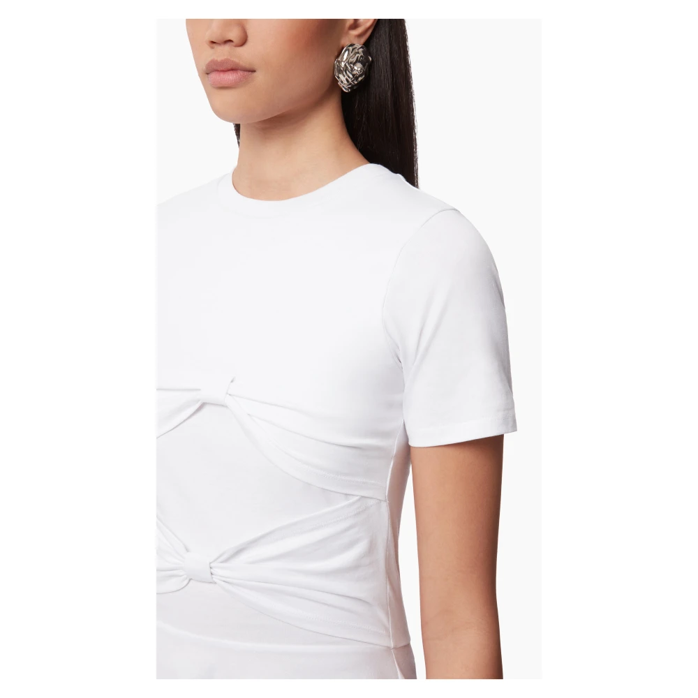 Nina Ricci Witte Peplum T-shirt met Strikdetail White Dames