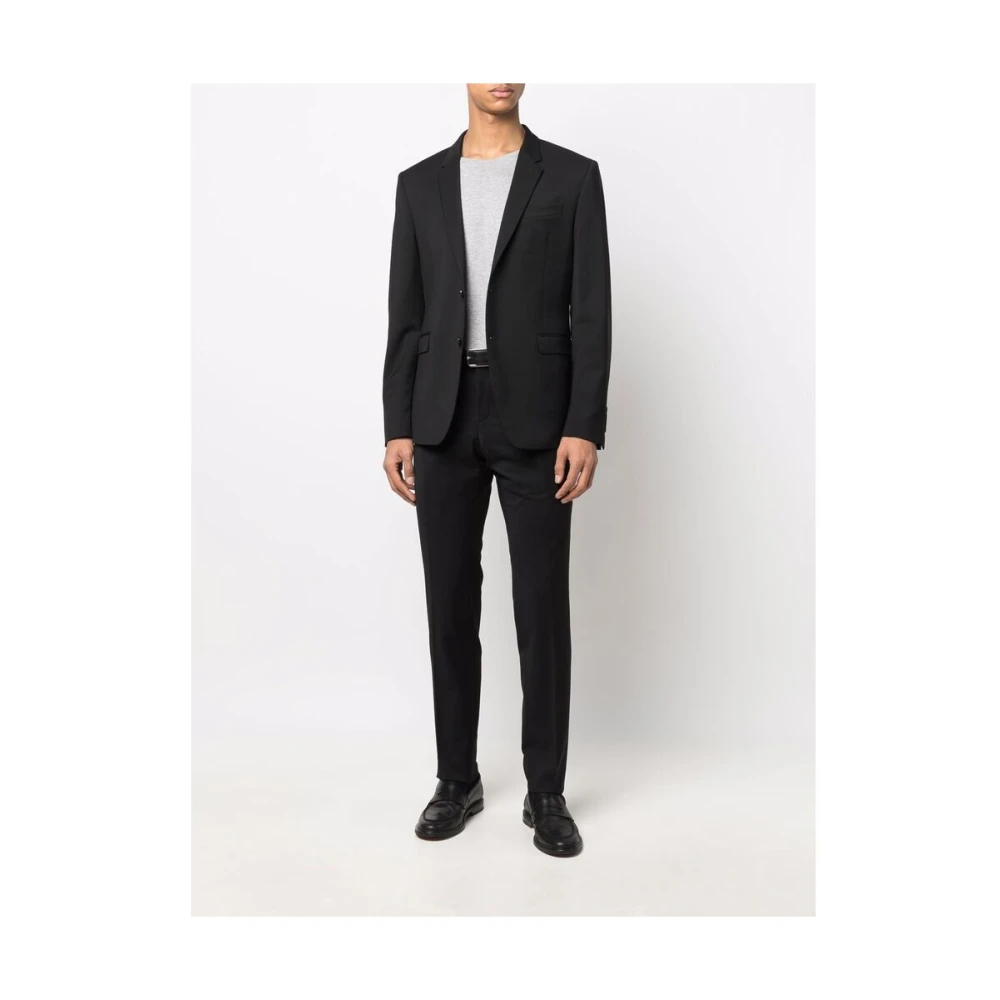 Reveres 1949 Zwart stretch-wollen pak Black Heren