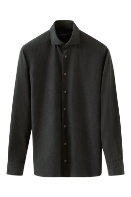 flannel-shirt-dark-green-long-sleeve