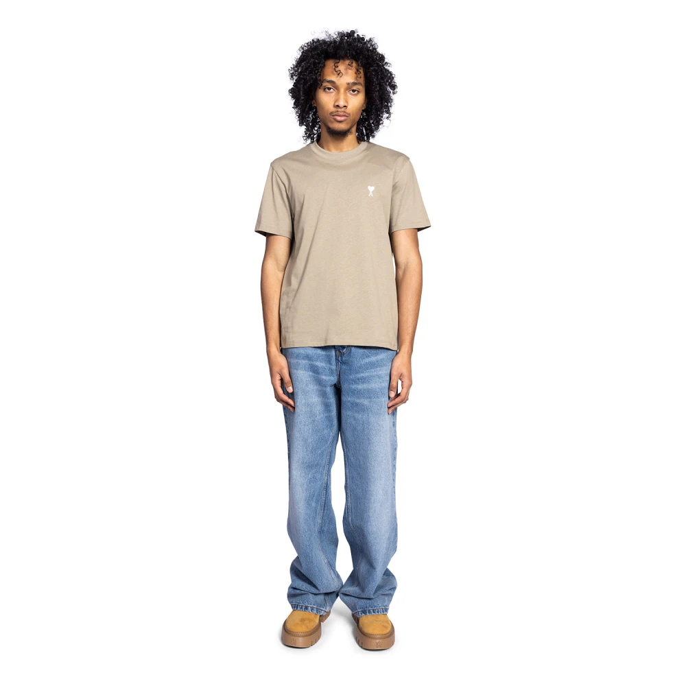 Ami Paris Off White Klassiek T-Shirt Laurel Brown Heren