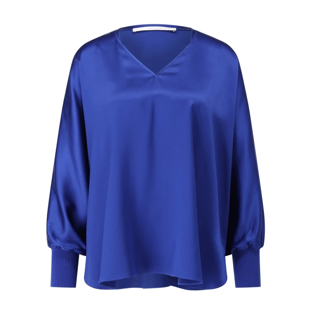 Herzen's Angelegenheit Zijde en Kasjmier Oversized Blouse Blue Dames