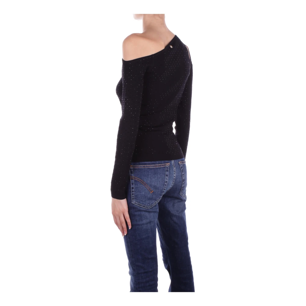 Liu Jo Zwarte Cut-Out Sweater Collectie 1 Black Dames