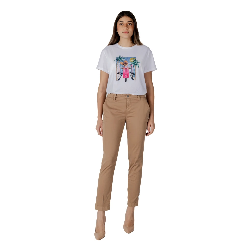 Liu Jo Katoenen Sigarettenbroek Dames Collectie Beige Dames