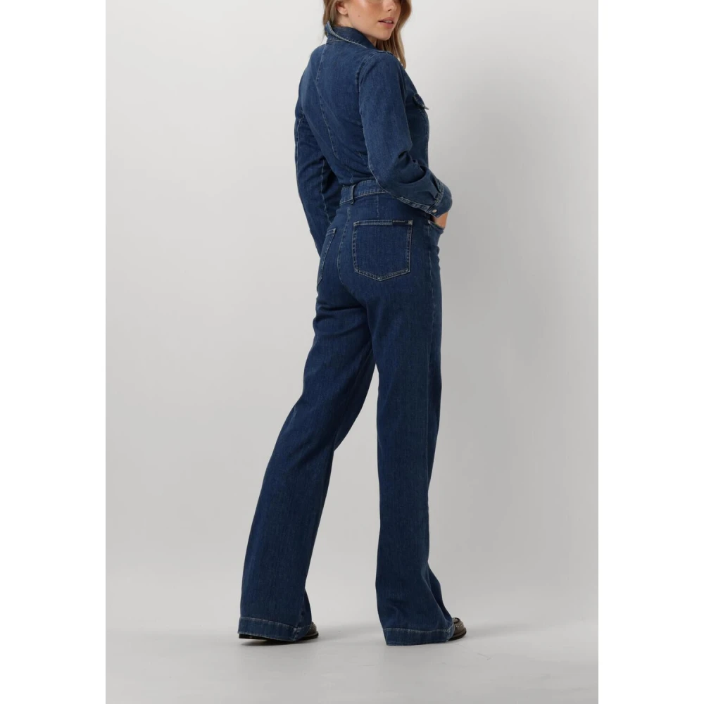 7 For All Mankind Elegante Blauwe Jumpsuit Luxe Lady Blue Dames