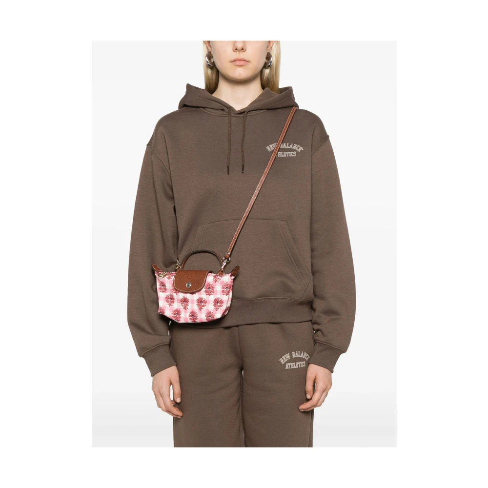 Longchamp Roze Ruitpatroon Schoudertas Pink Dames
