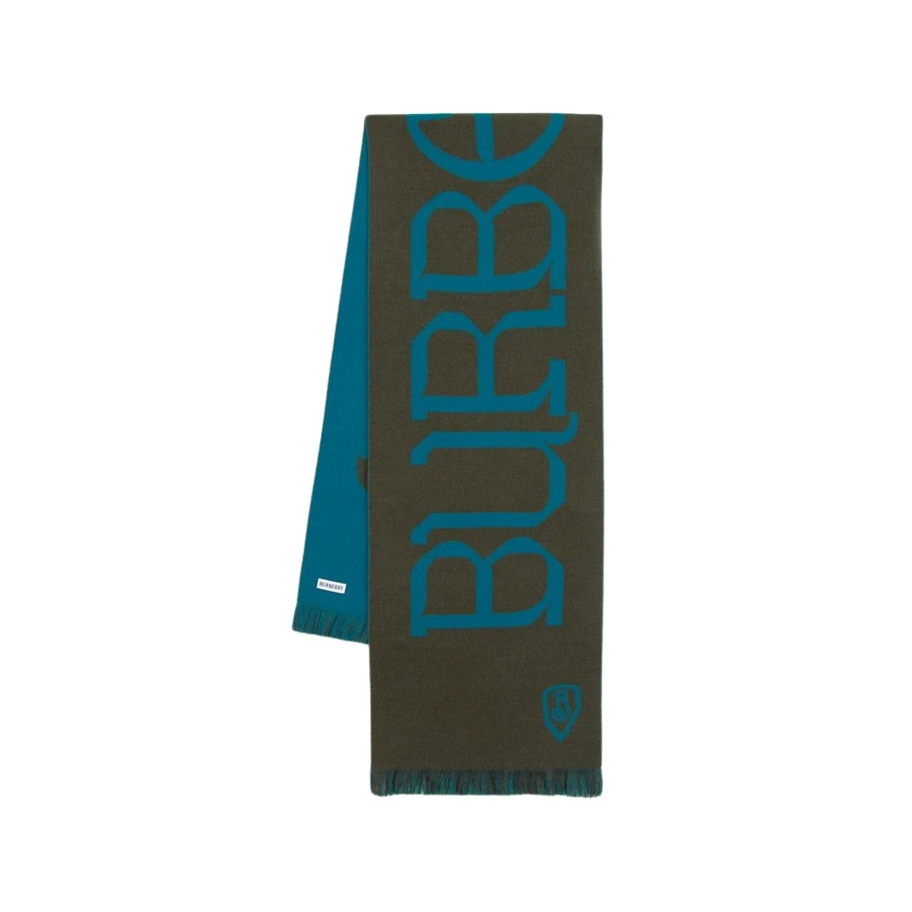 Burberry Unisex Green Wool Heraldry Scarf
