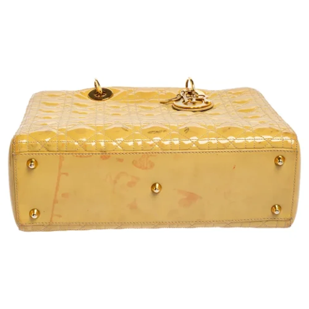 Dior Vintage Pre-owned Leather totes Yellow Dames