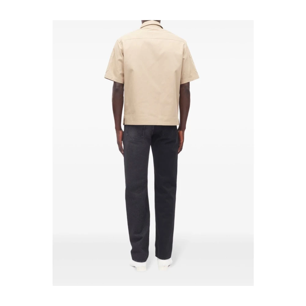 MM6 Maison Margiela Geborduurde katoenen gabardine overhemd Beige Heren