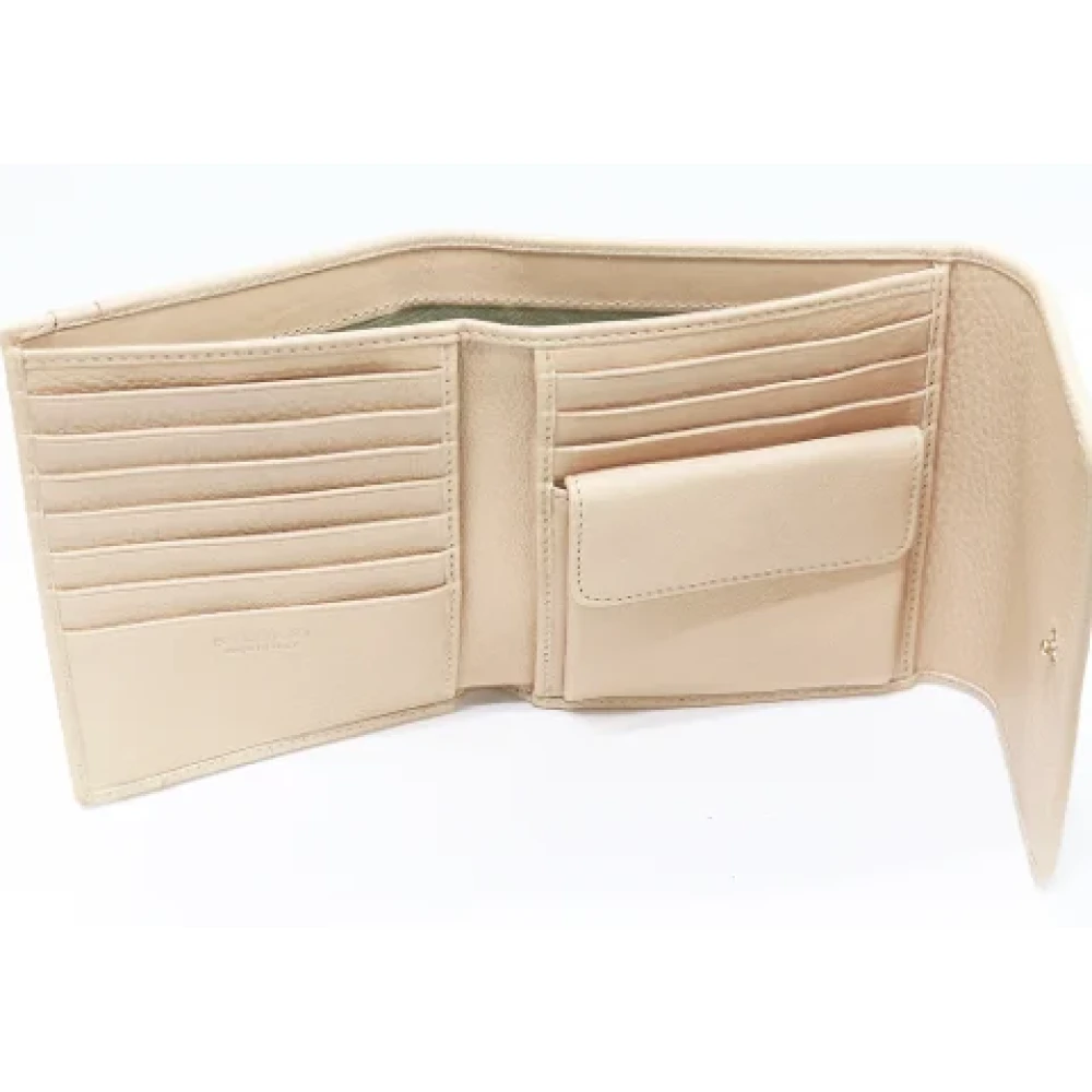Bvlgari Vintage Pre-owned Leather wallets Beige Dames