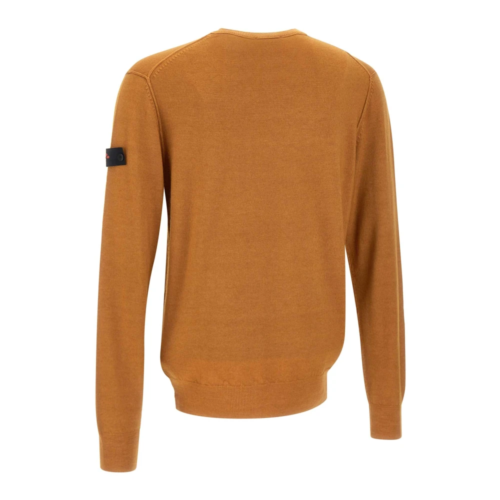 Peuterey Bruine Wol Crew Neck Sweater Orange Heren