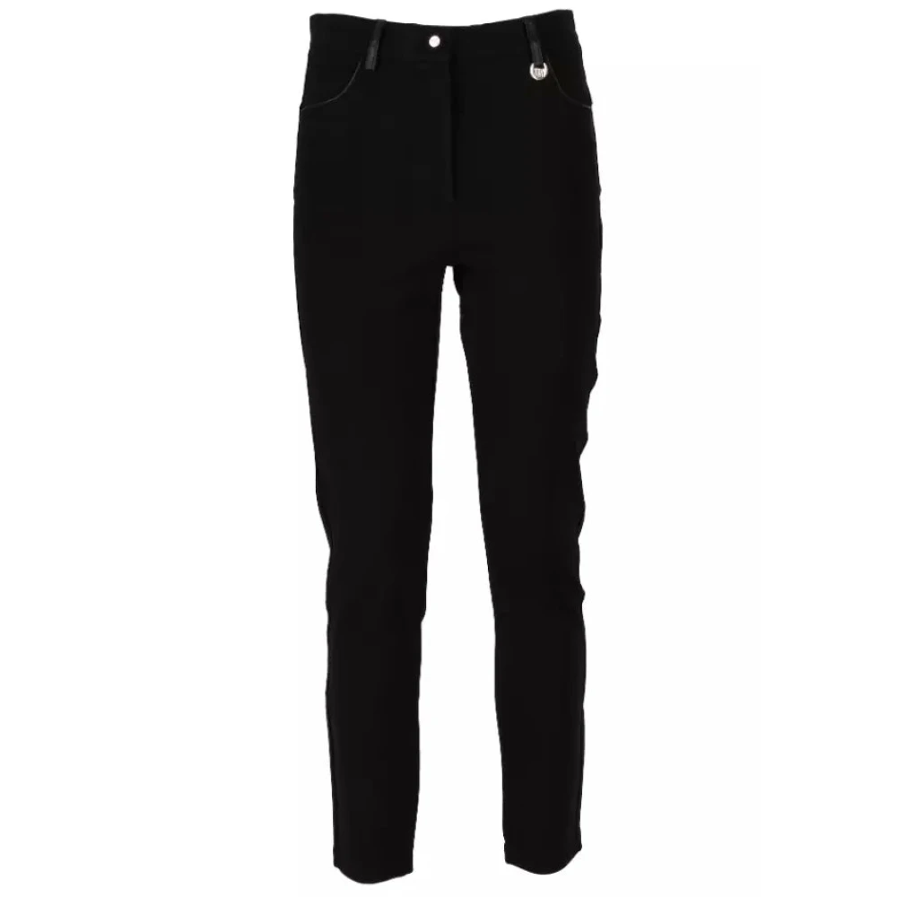 YES ZEE Slim Fit Zwarte Viscose Jeans & Broek Black Dames