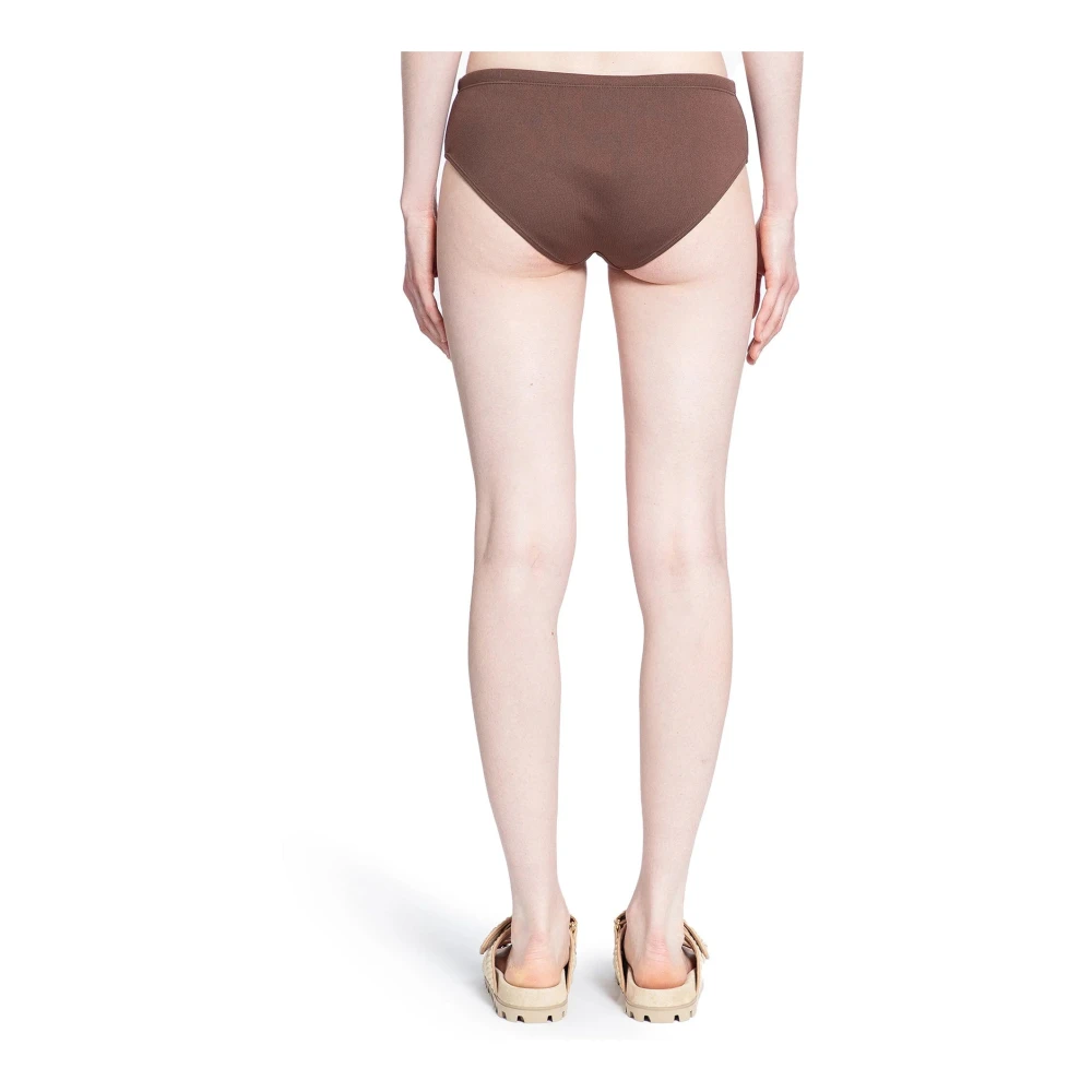 Miu Logo-geborduurde Bikini-onderkant Brown Dames