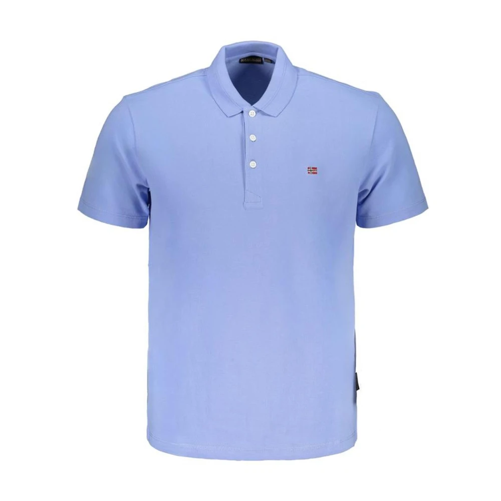 Napapijri Geborduurd Polo Shirt Premium Katoen Blue Heren