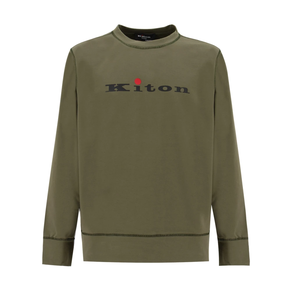 Kiton Katoenen Sweatshirt met Logo Print Green Heren