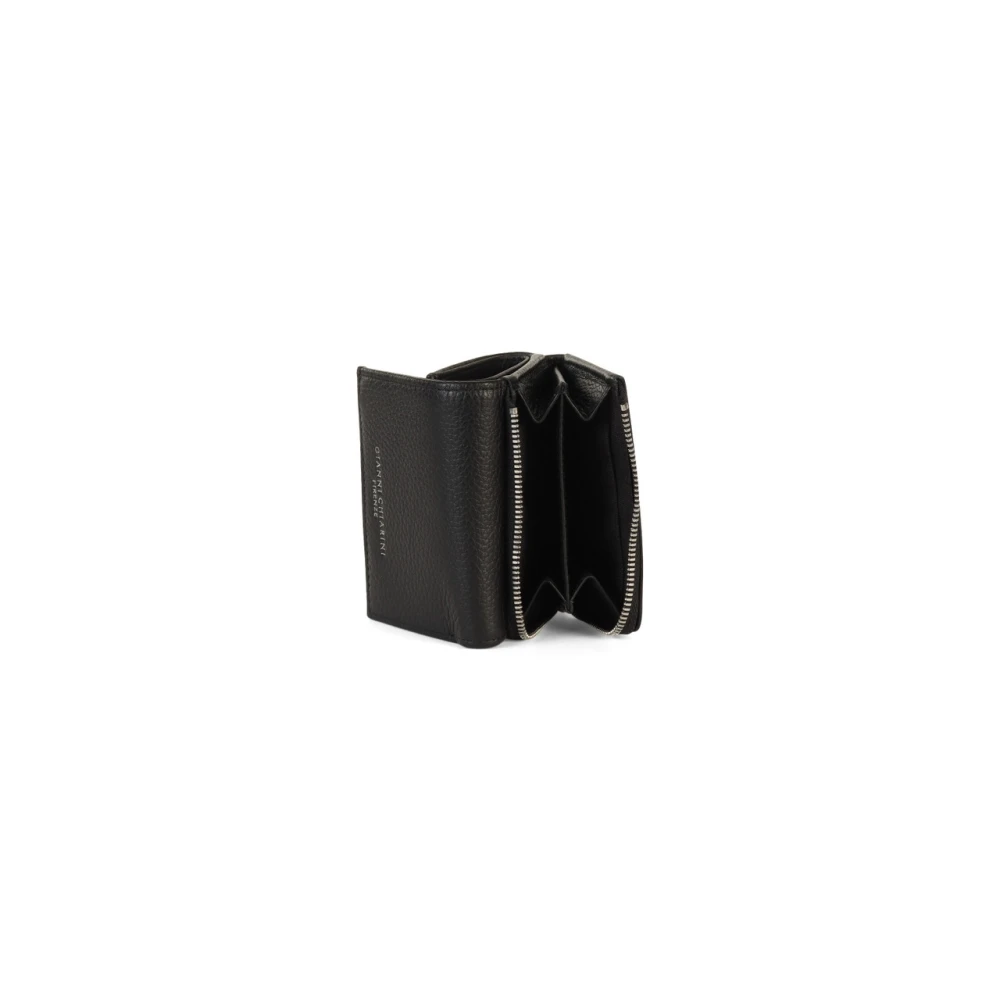 Gianni Chiarini Kleine leren portemonnee met dollargraan | 3Bgdbpfw506523Aigrn 001 Zwart Black Dames