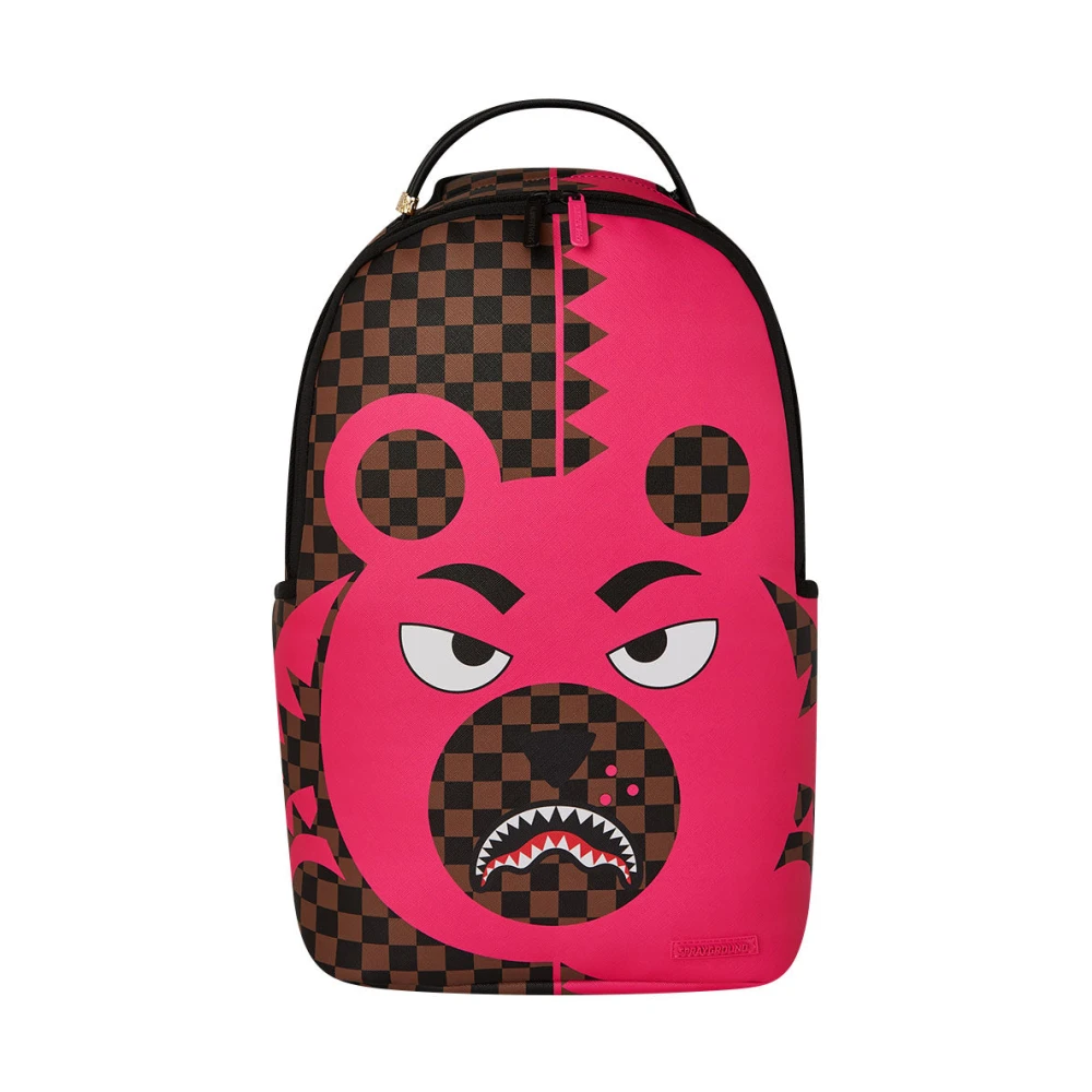 Sprayground Unisex Multicolor Backpacks, One Size, Pink Bear Shark Backpack
