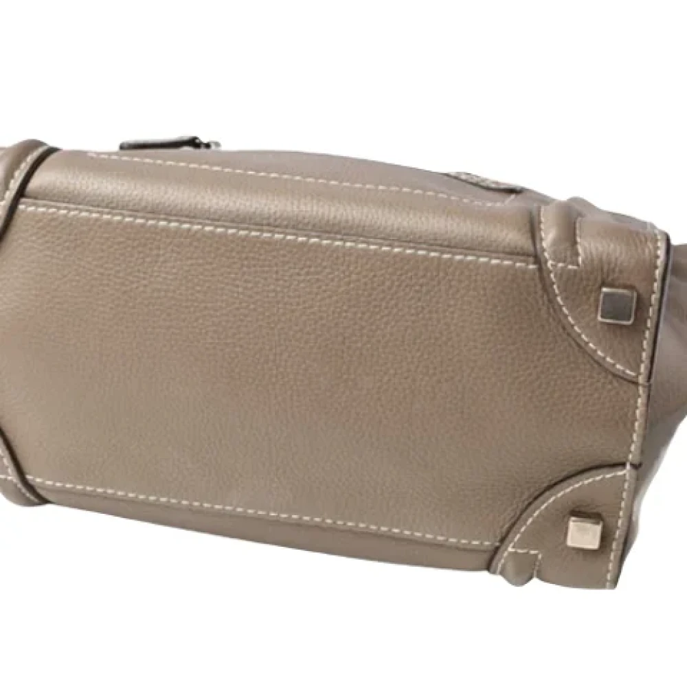 Celine Vintage Pre-owned Leather celine-bags Gray Dames