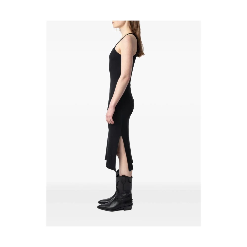 Zadig & Voltaire Zwarte Mouwloze Jurk met Scoop Neck Black Dames