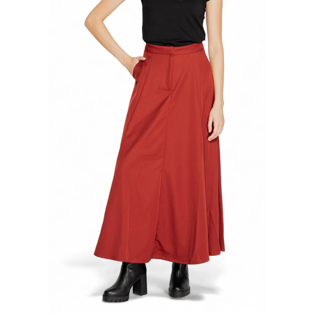 Vero Moda Rode Effen Rok met Ritssluiting Red Dames