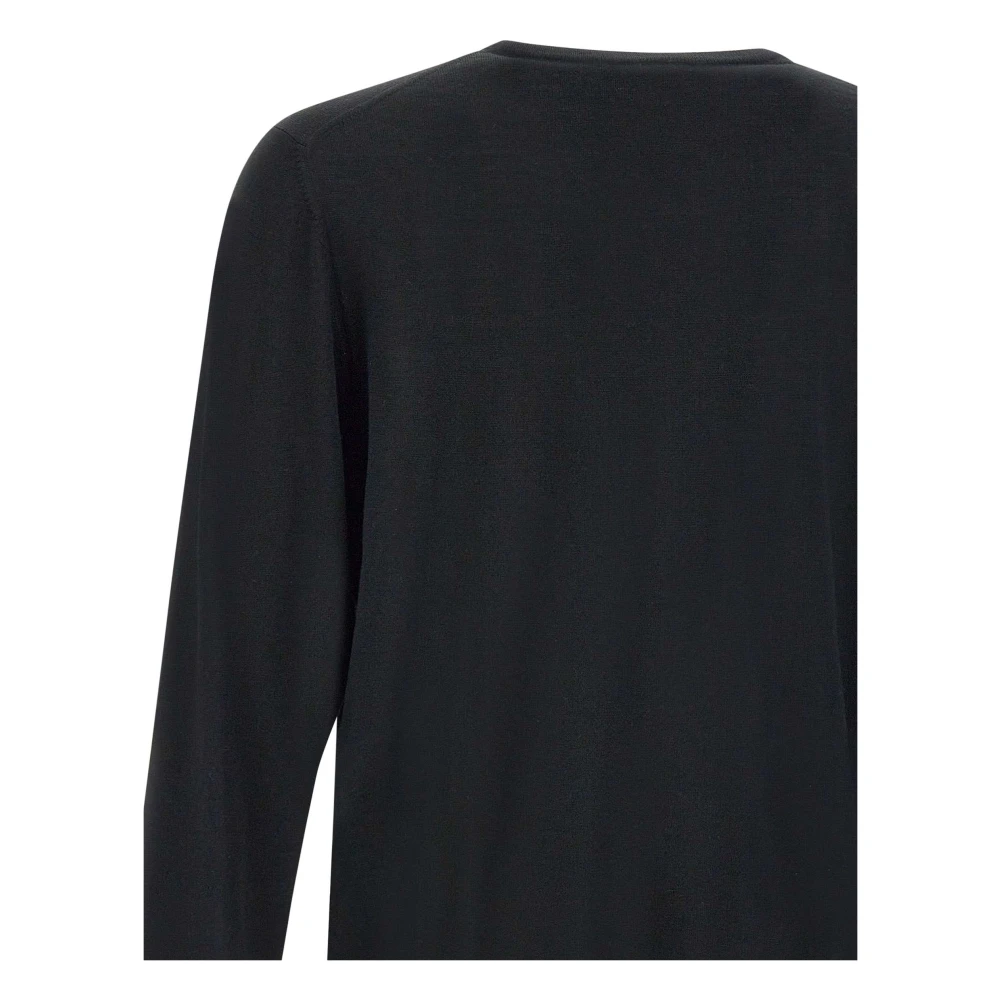 Lardini Navy Blue Wol Crew Neck Sweater Black Heren