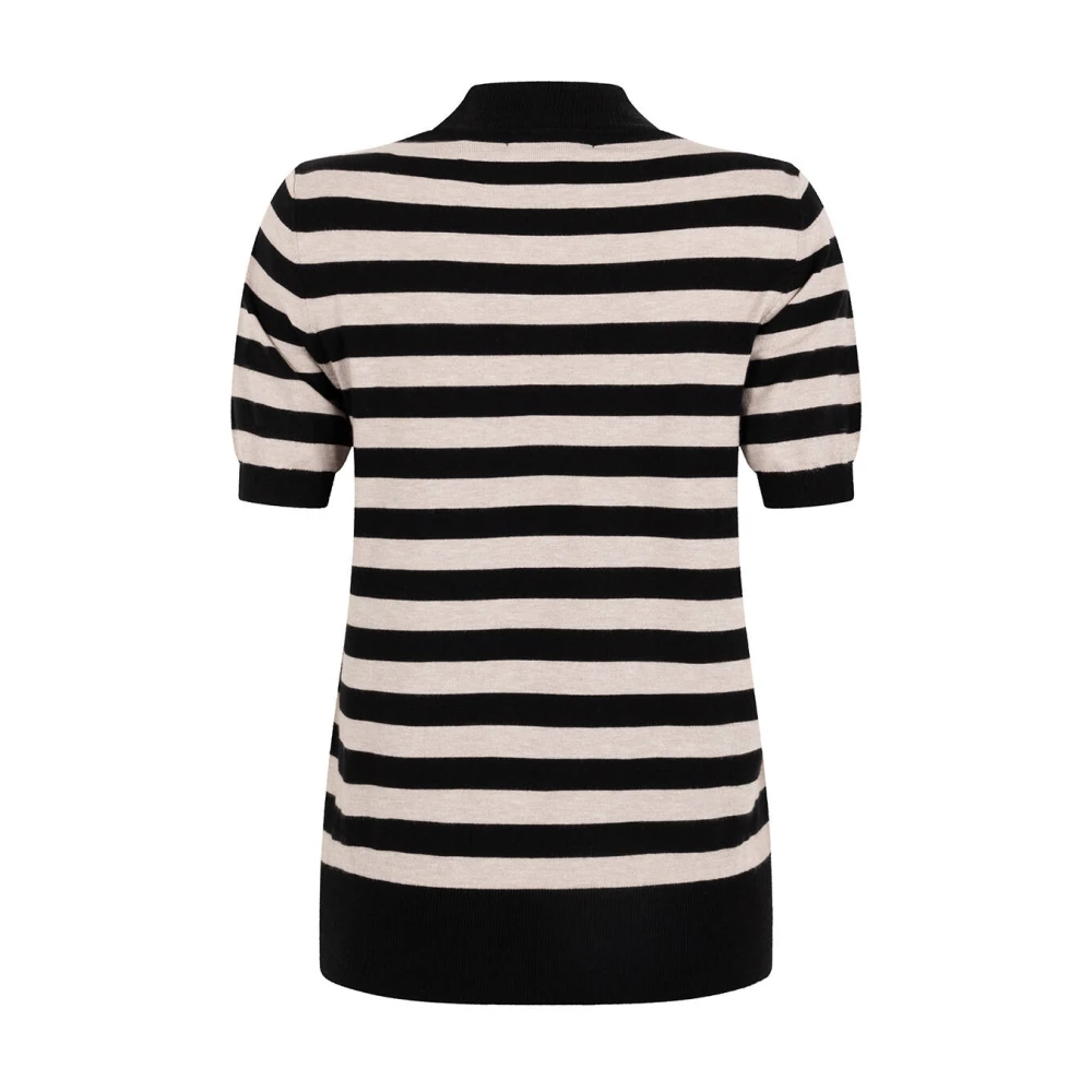 Zoso Korte Mouw Gestreepte Pullover Top Black Dames
