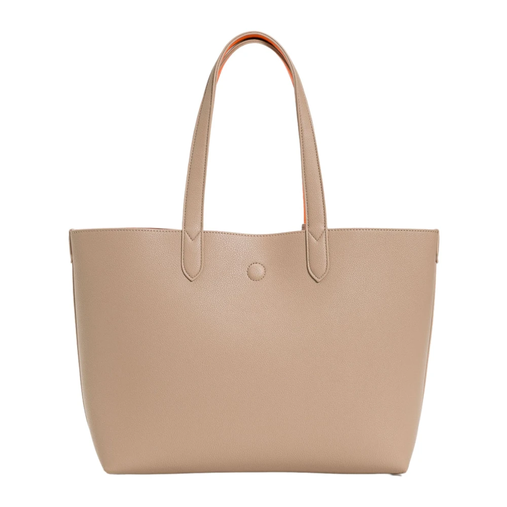 Twinset Omkeerbare Tote Tas met Metalen Logo Beige Dames