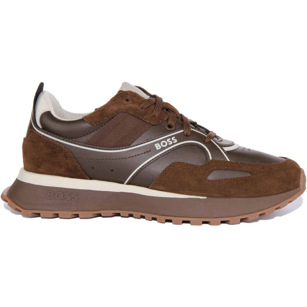 Hugo Men's Brown Sporty Trainers With Lace Closure