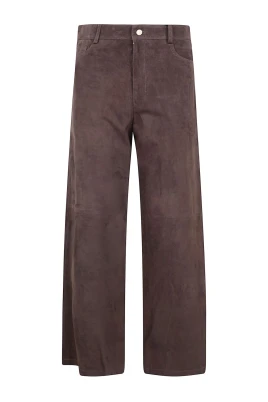 Mock Leather Wide-Leg Trousers