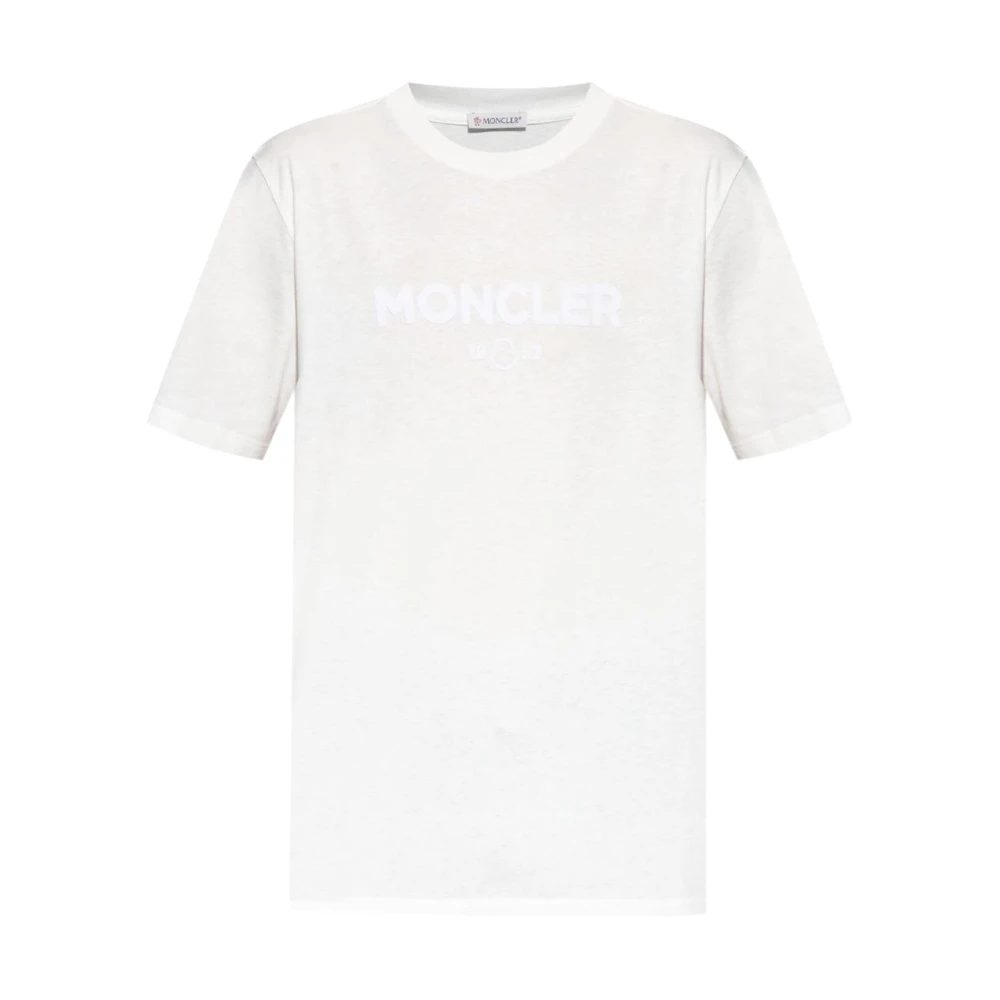Moncler Luxe Katoen Kasjmier T-shirt met Logo White Heren
