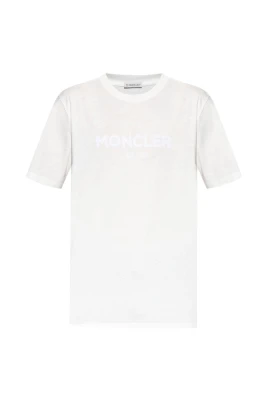 Lyxig T-shirt i bomull och kashmir med logotyp