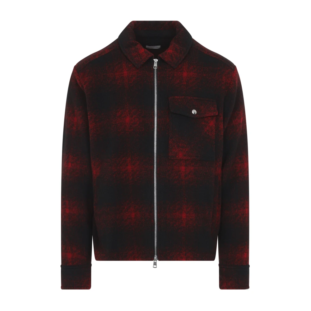 Moncler , Light Jackets, Male, Red, L, Shirt