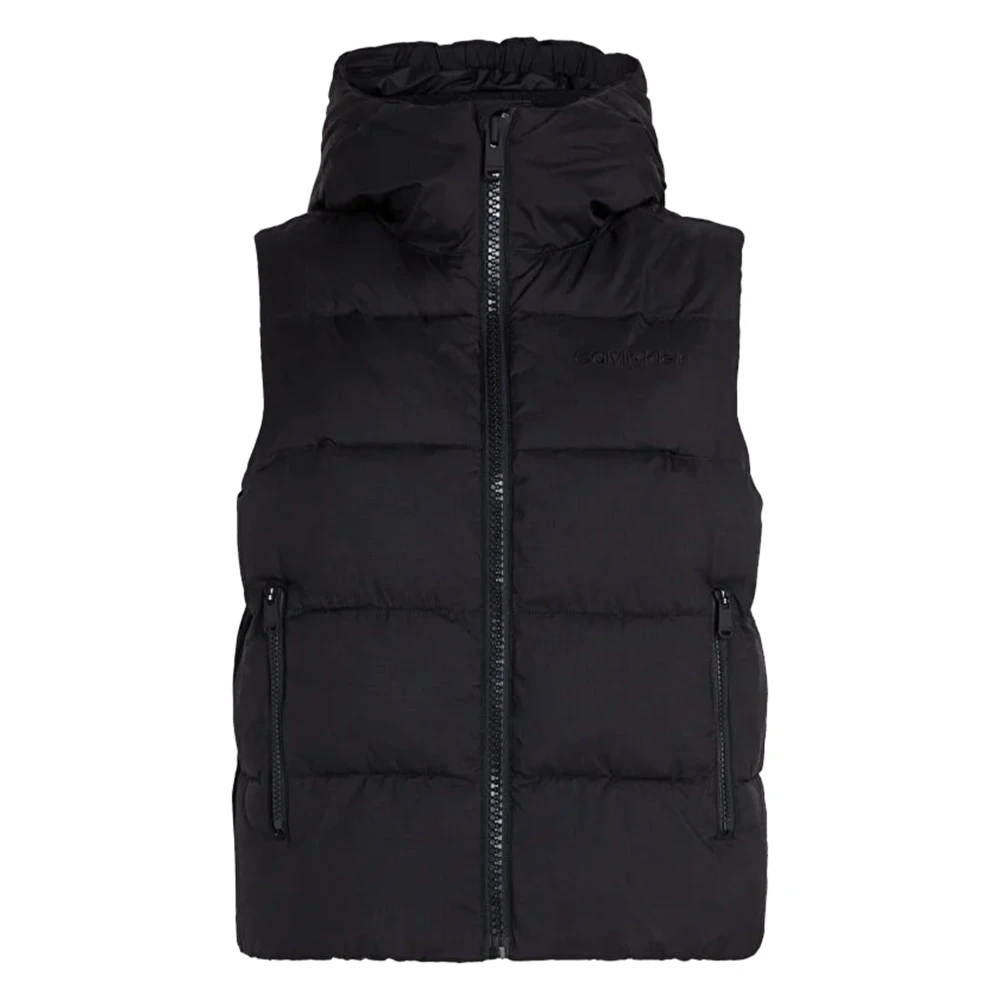 Calvin Klein Zwarte Beauty Gewatteerde Vest Black Dames