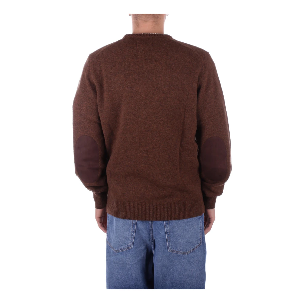 Barbour Logo Front Sweaters met Mouw Patches Brown Heren