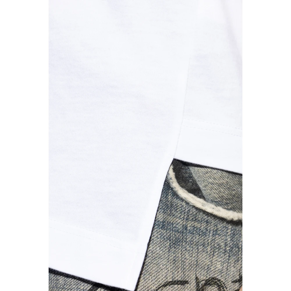 Comme des Garçons T-shirt met asymmetrische zoom White Heren