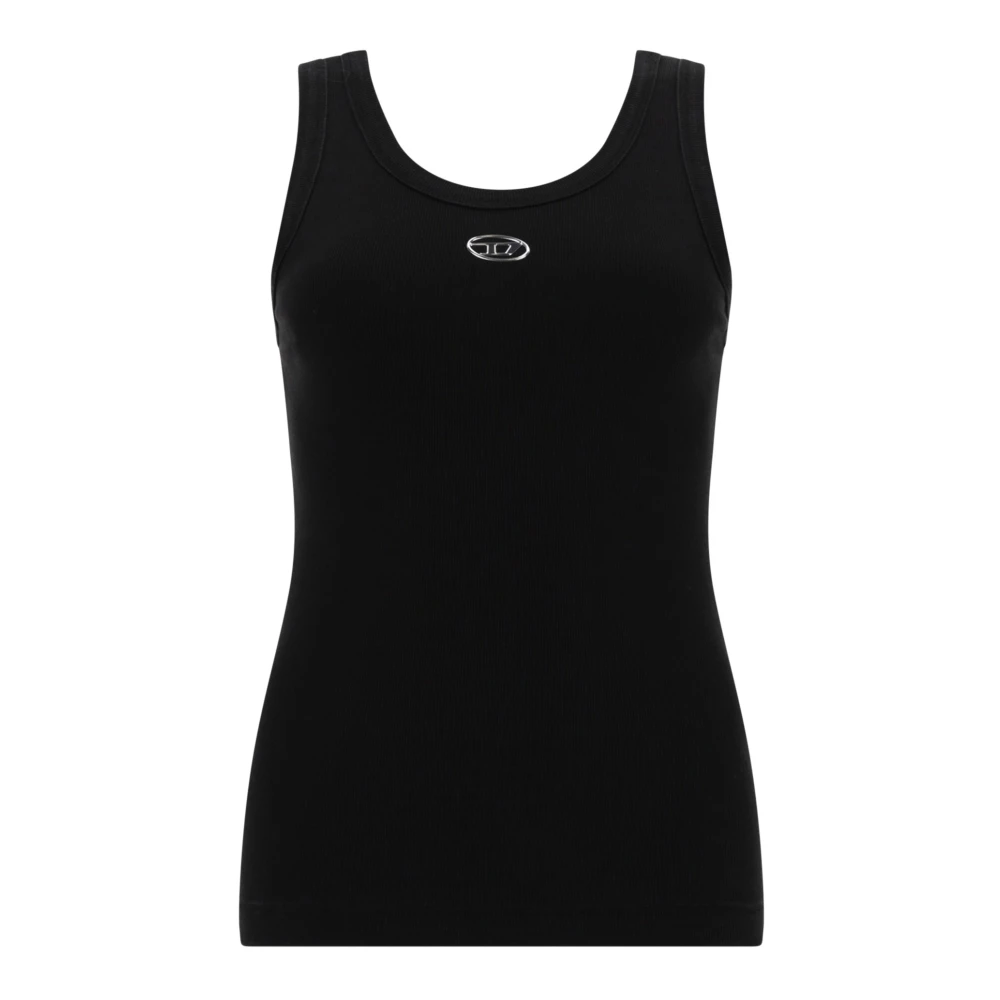 Diesel Women's Black Sleeveless Tops, S, T-Anki-Od Sleeveless Top
