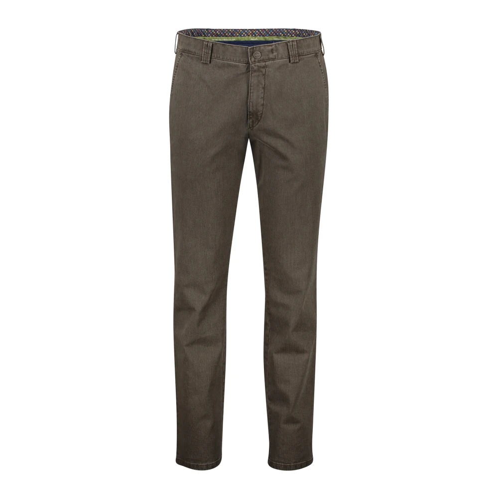 Meyer Bruine Katoenen Chino Broek Brown Heren