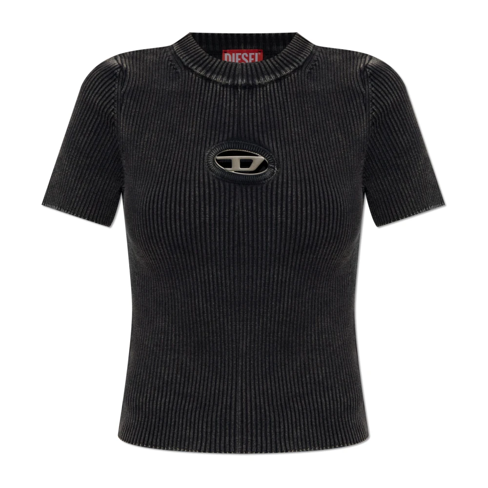 Diesel Women's Gray M-Anchor A-Ss Top