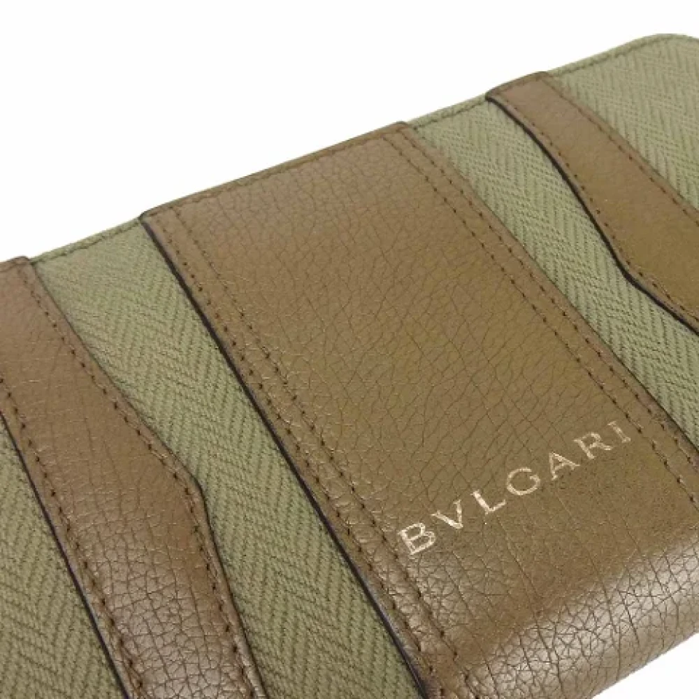 Bvlgari Vintage Pre-owned Canvas wallets Green Dames