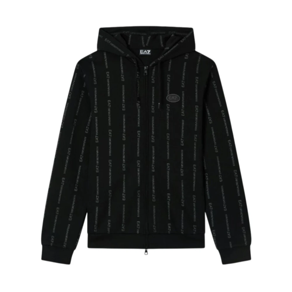 Emporio Armani Ea7 Uomo Nero Felpe, L, New,