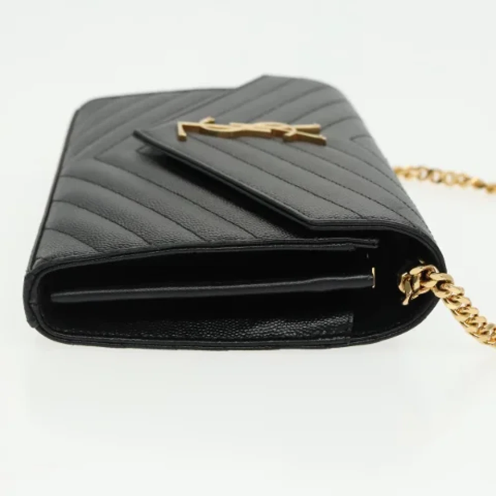 Saint Laurent Vintage Pre-owned Leather wallets Black Dames